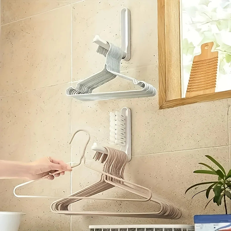 Foldable Clothes Hanger Organizer with Hooks | Space-Saving Rack