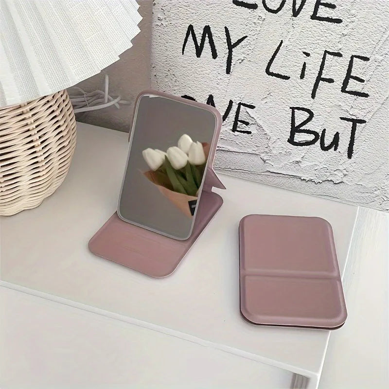 Nixie Mini Pink Foldable HD Makeup Mirror | Travel & Dorm
