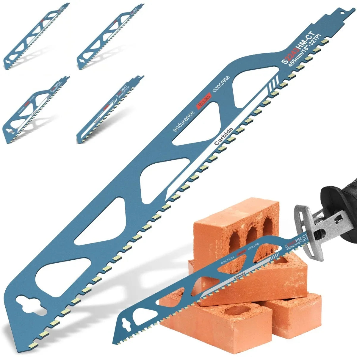 Reciprocating Saw Blades 10–20" Alloy Steel Masonry Cutting