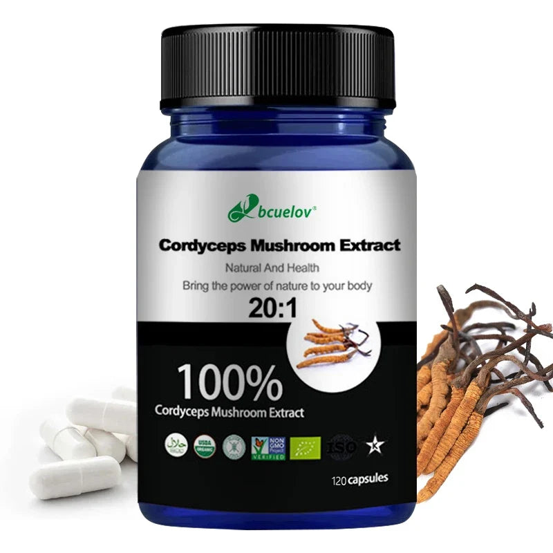 Pure Cordyceps Mushroom Extract Supplement | Vegetarian Caps