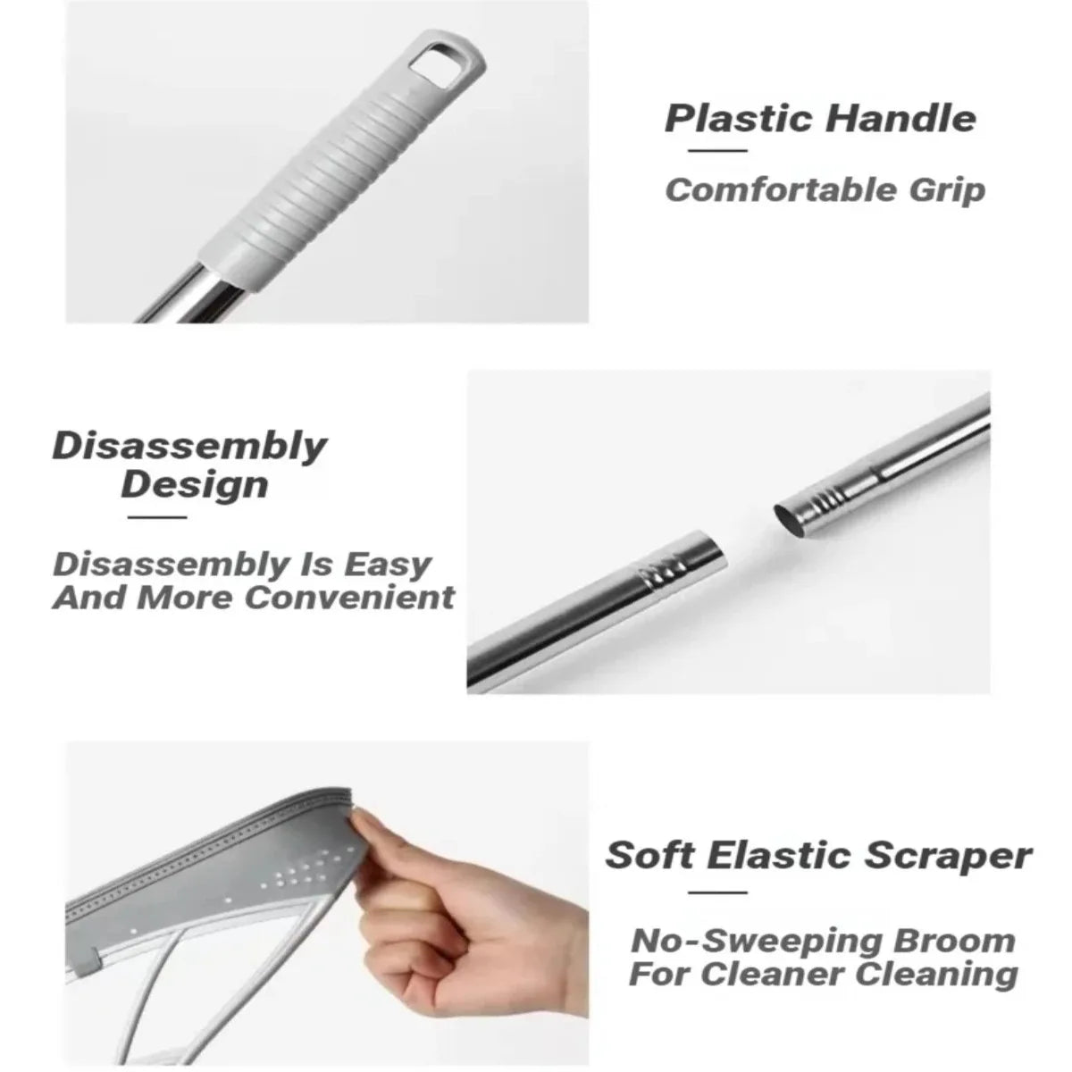 Silicone Magic Broom Floor Squeegee & Glass Scraper Tool