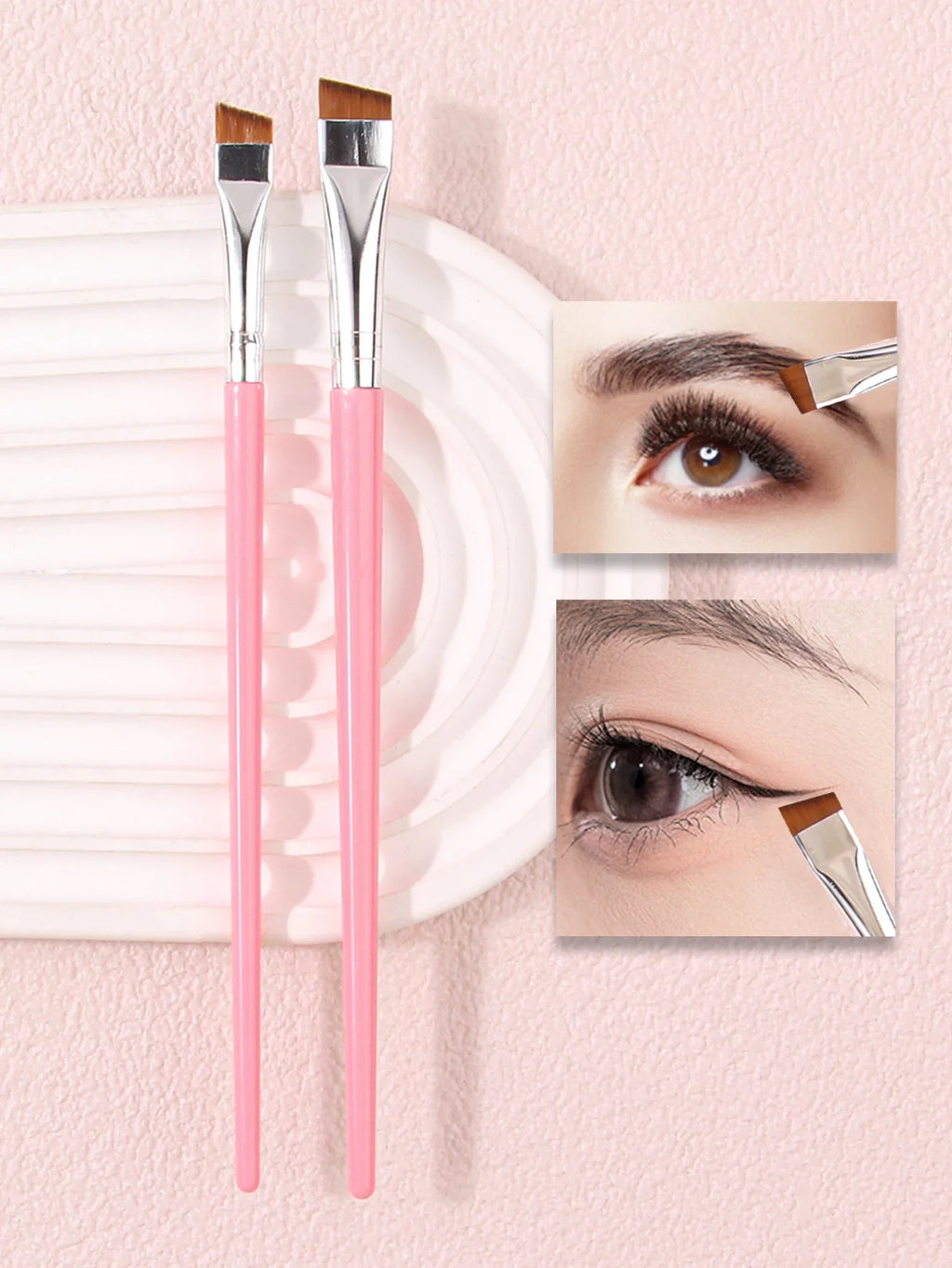 2PCS Ultra-Fine Sickle Eyeliner & Eyebrow Brush Set