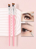 2PCS Ultra-Fine Sickle Eyeliner & Eyebrow Brush Set