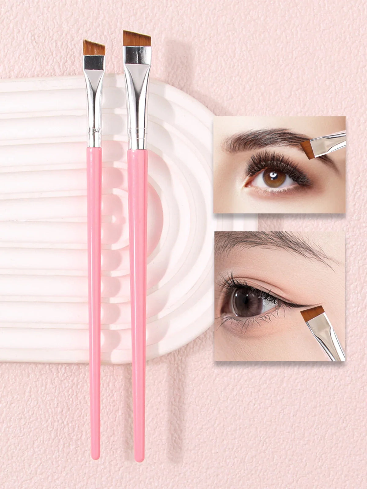 2PCS Ultra-Fine Sickle Eyeliner & Eyebrow Brush Set