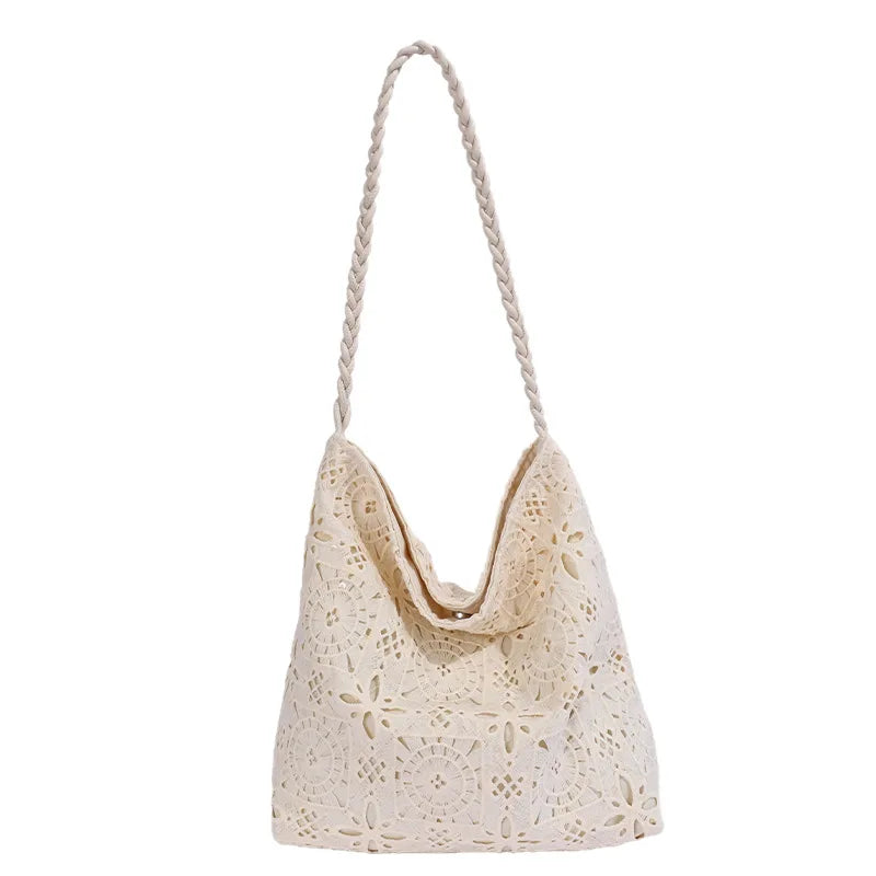 Women Floral Canvas Tote Bag – Large Capacity Shoulder Bag