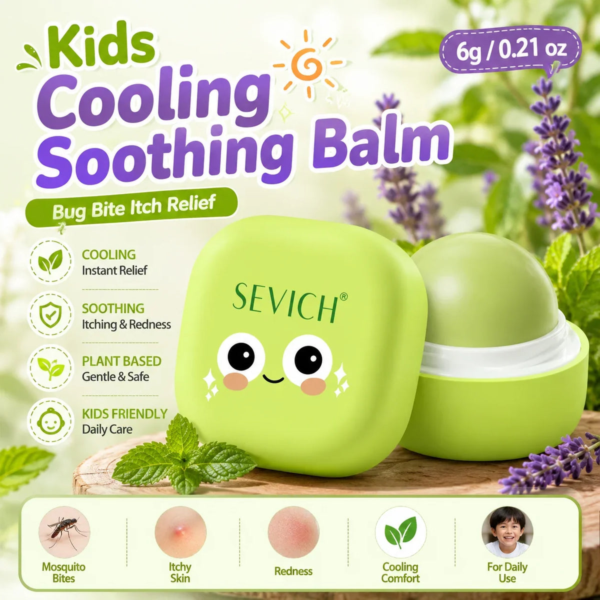 SEVICH Kids Cooling Soothing Balm 6g – Mosquito Bite Skin Care
