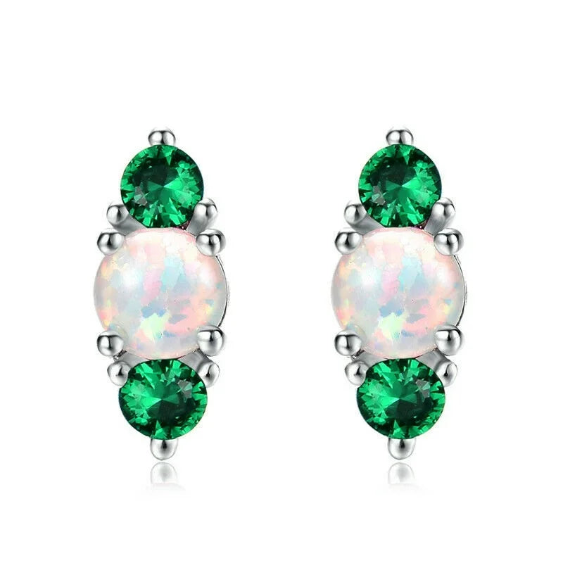Women's Pink Simulated Opal Dangle Stud Earrings | Wedding Gift