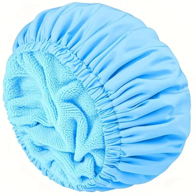 3-in-1 Waterproof Shower Cap – Absorbent Dry Hair Bath Cap