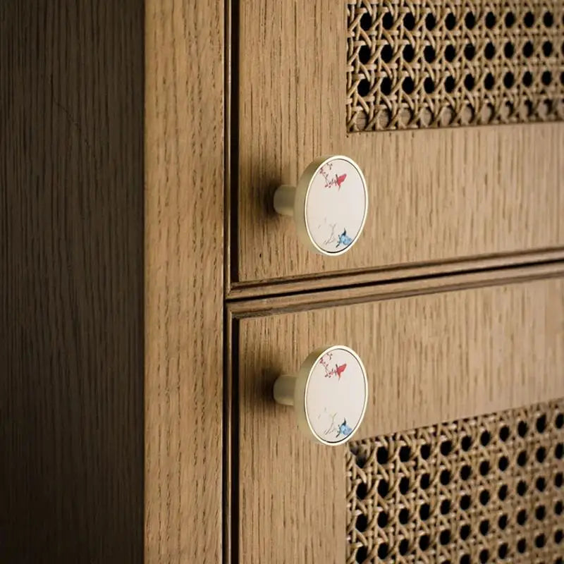 Chinese Ink Painting Zinc Alloy Cabinet Drawer Knob – Single Hole