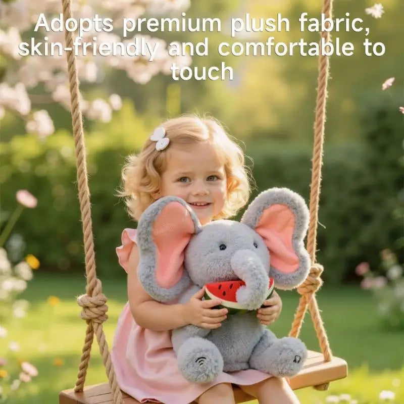 Musical Elephant Plush Toy | Voice Repeat & Feeding Play