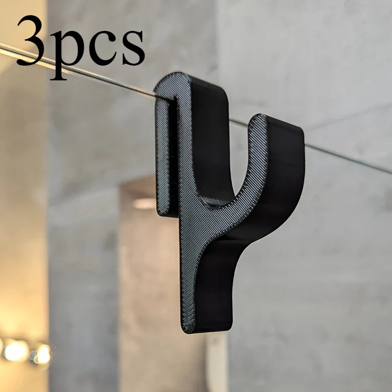 3-Pack Frameless Glass Shower Door Hooks – Fits Up to 8mm