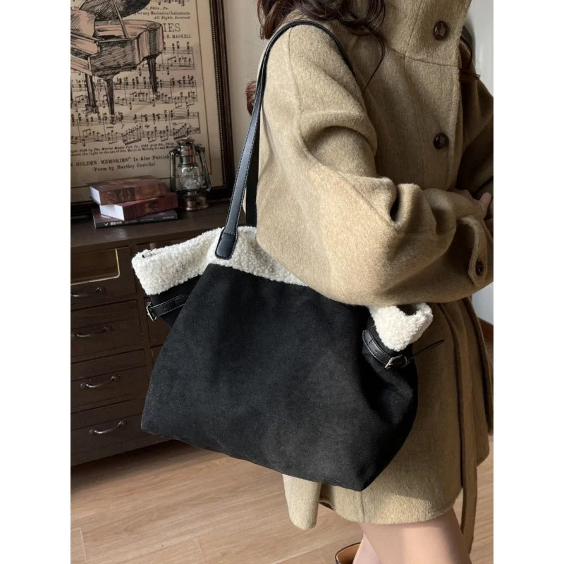 Nixie Vintage Suede Plush Tote Bag – Women's Handbag