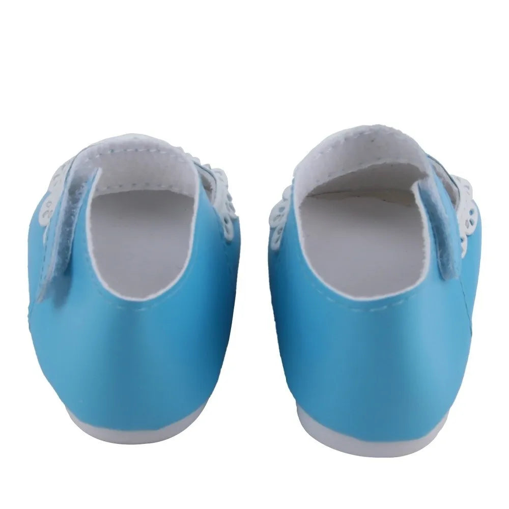 PU Leather Ruffle Mini Doll Shoes 8cm for 55cm / 22-Inch Dolls
