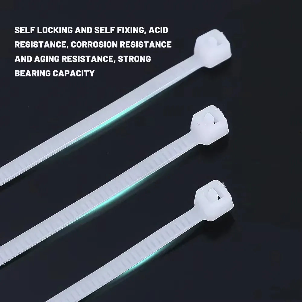 Black Self-Locking Nylon Cable Ties 5×200mm & 8×300mm Bulk