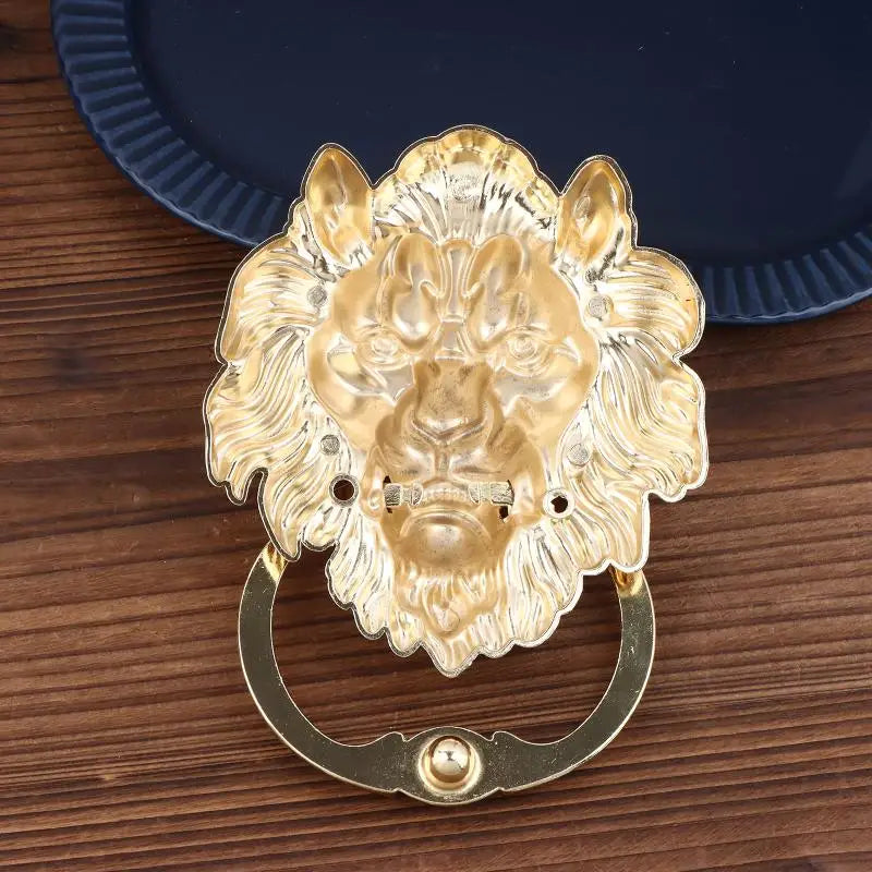 Lion Head Door Knocker Pull Handle – Gold & Silver Zinc Alloy