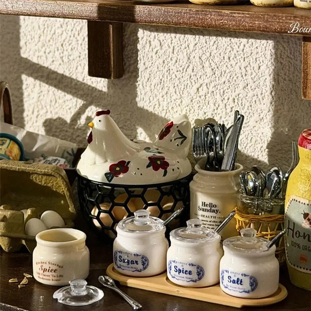 Miniature Dollhouse Spice Jars Set – 1/6 & 1/12 Scale Kitchen