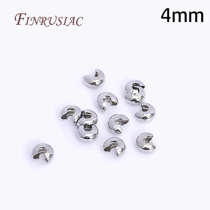 50Pcs 18K Gold Plated Crimp Beads & Covers | DIY Jewelry Findings