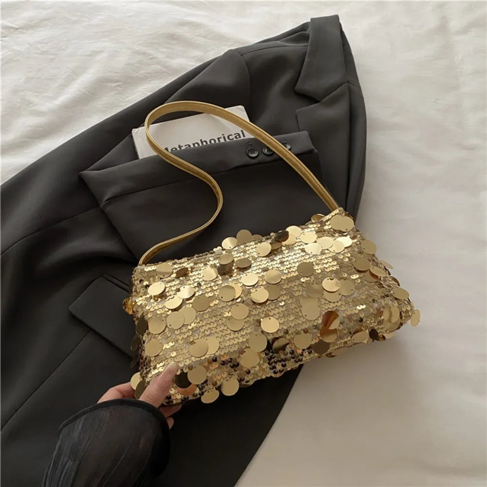 Women's Sequin Shoulder Tote Bag – Large Capacity Evening Bag