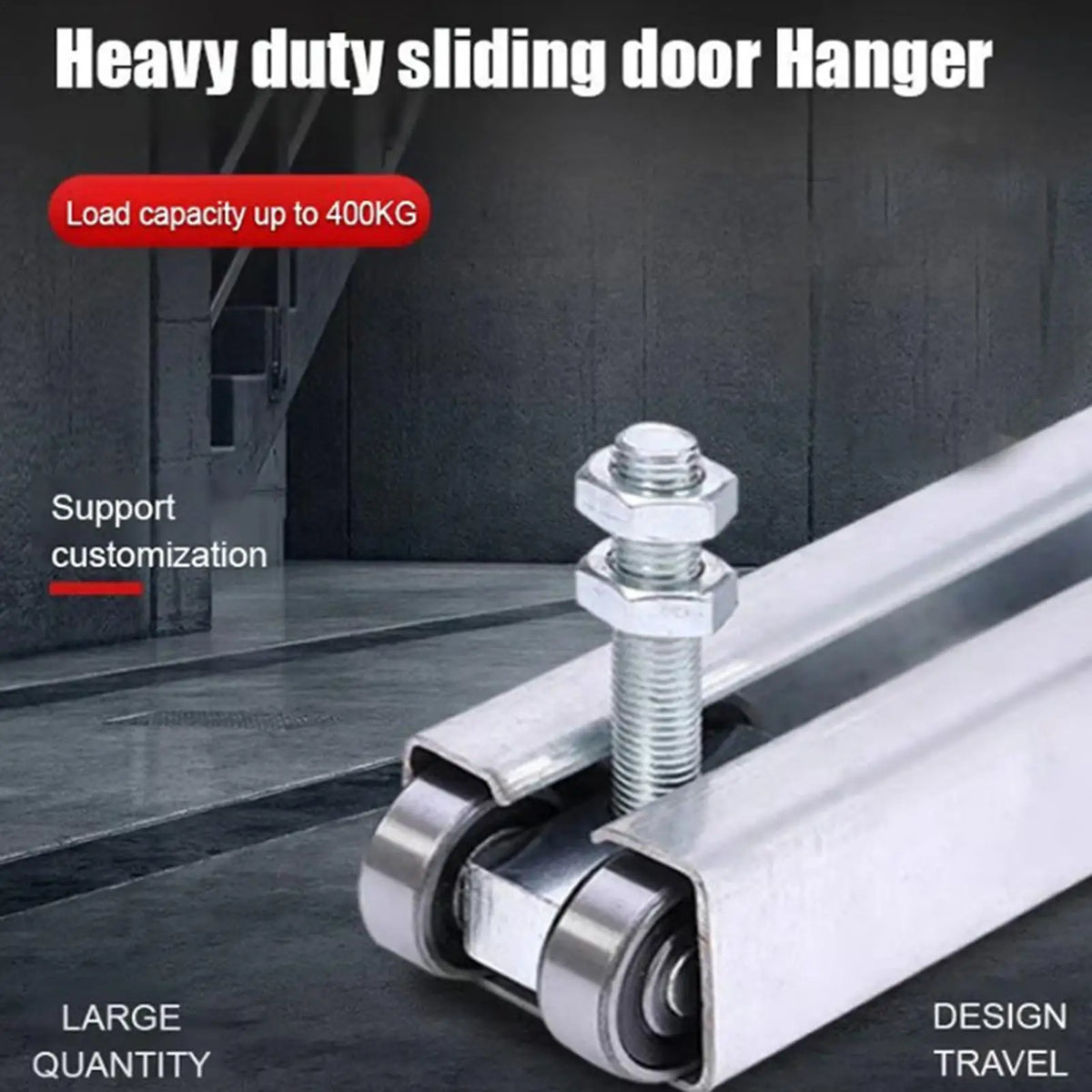 Heavy Duty 4-Wheel Barn Door Trolley Roller – Steel Hardware