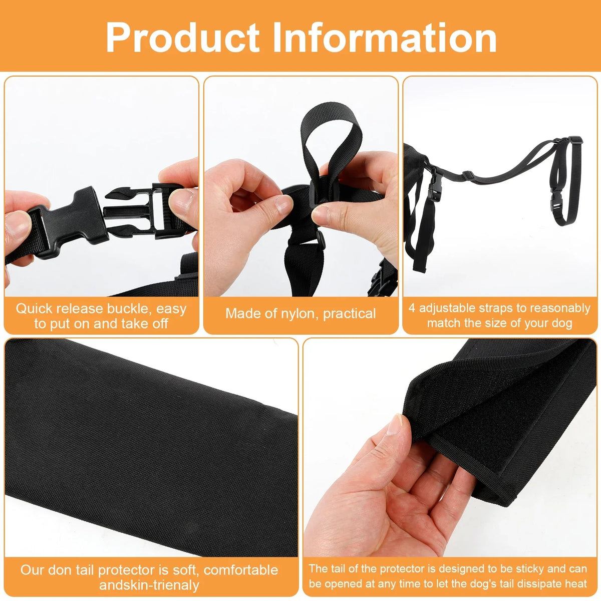 Universal Dog Tail Protector Sleeve – Adjustable Oxford Guard