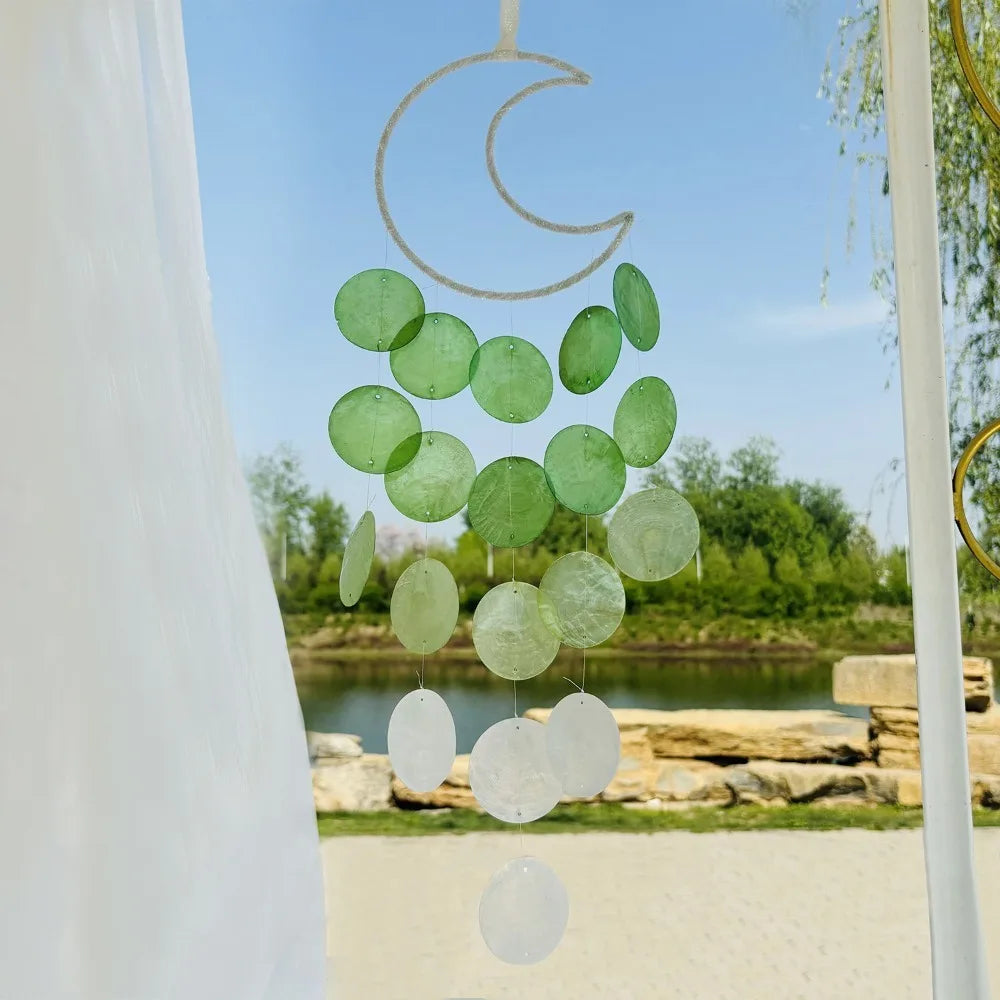 Shell Moon Wind Chimes – Natural Shell Dream Catcher Décor
