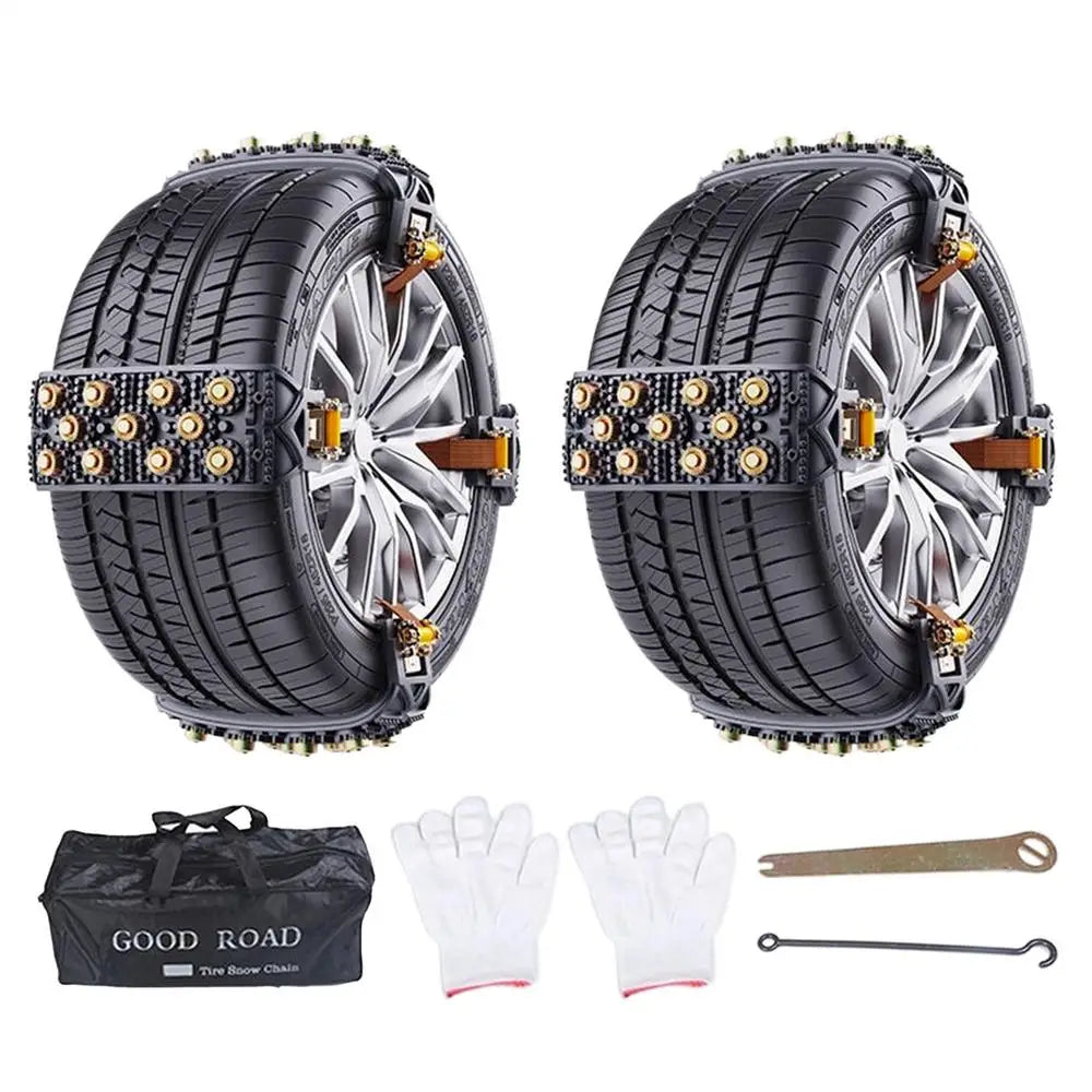 8-Piece Winter Tire Snow Chains | Fits 165–265mm Wheels