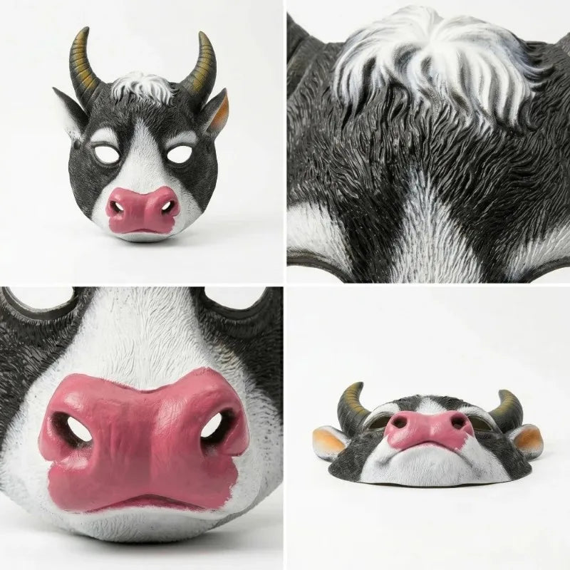 3D Cow Half Face Mask – Cosplay Carnival Halloween Costume