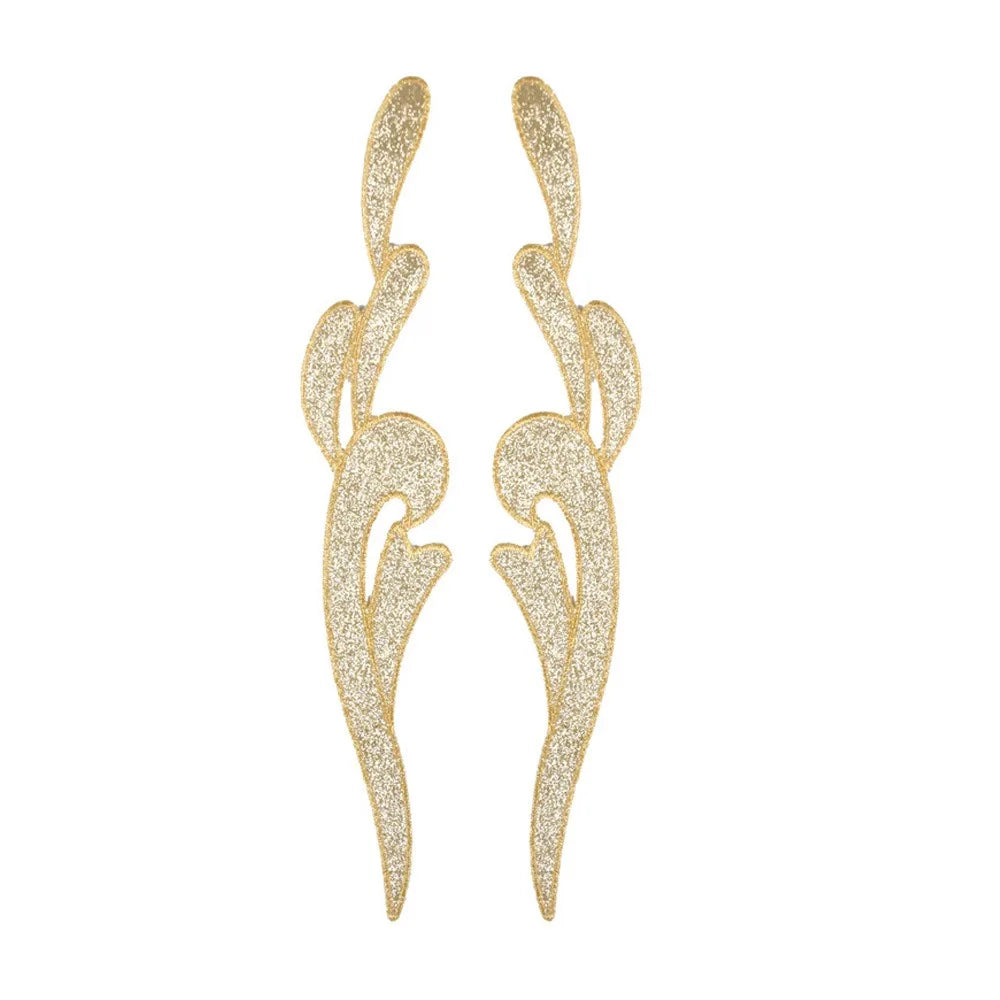 2-Piece Baroque Embroidery Applique Patch – Gold & Silver Sequin