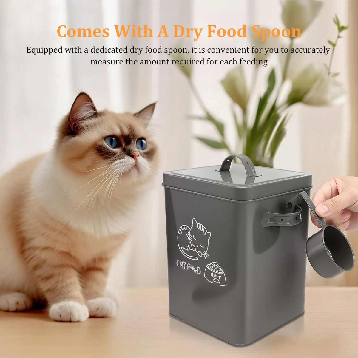 Large Galvanized Iron Pet Food Storage Container with Lid