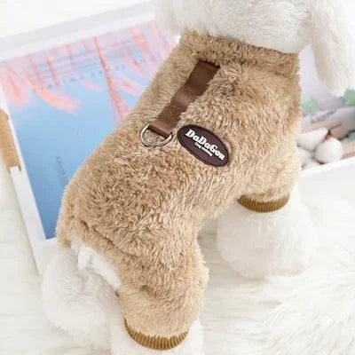 Winter Fleece Jumpsuit for Small Dogs – Warm Dog Overalls