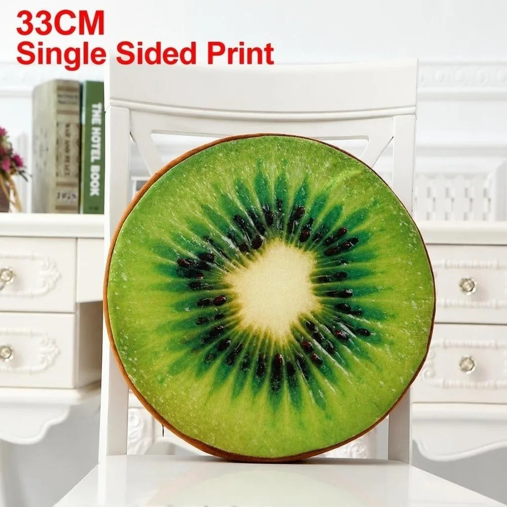 Round Fruit Slice Plush Pillow – Cute Sofa Seat Cushion Decor