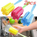 2-Pack Sponge Brush Set for Wine Glasses, Bottles & Cups