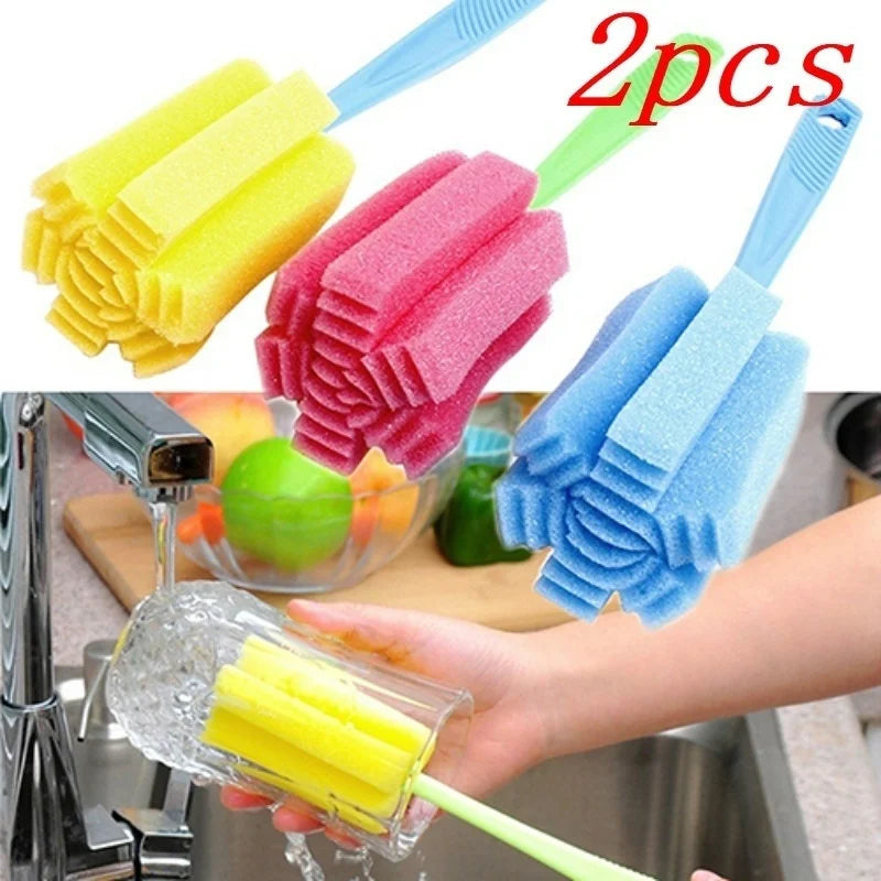 2-Pack Sponge Brush Set for Wine Glasses, Bottles & Cups
