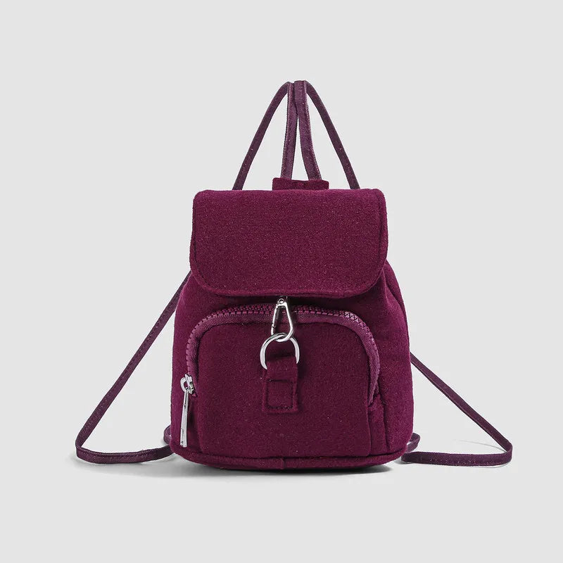 Korean Felt Drawstring Mini Backpack – Unisex Crossbody Bag