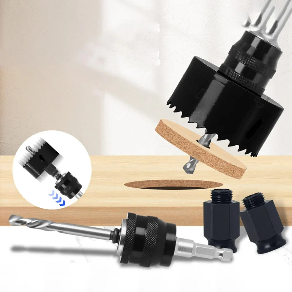 DAZZLEEX Hole Saw Kit – Self-Locking Extension Rod for Wood
