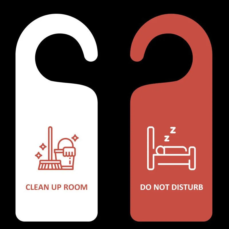 Do Not Disturb Double-Sided Door Hanger Sign | Hotel & Cafe