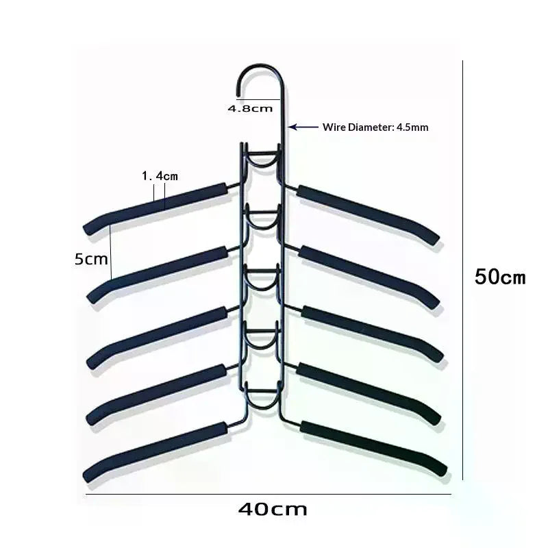 Multi-Tier Closet Hanger Organizer with Hooks – 5-Pack