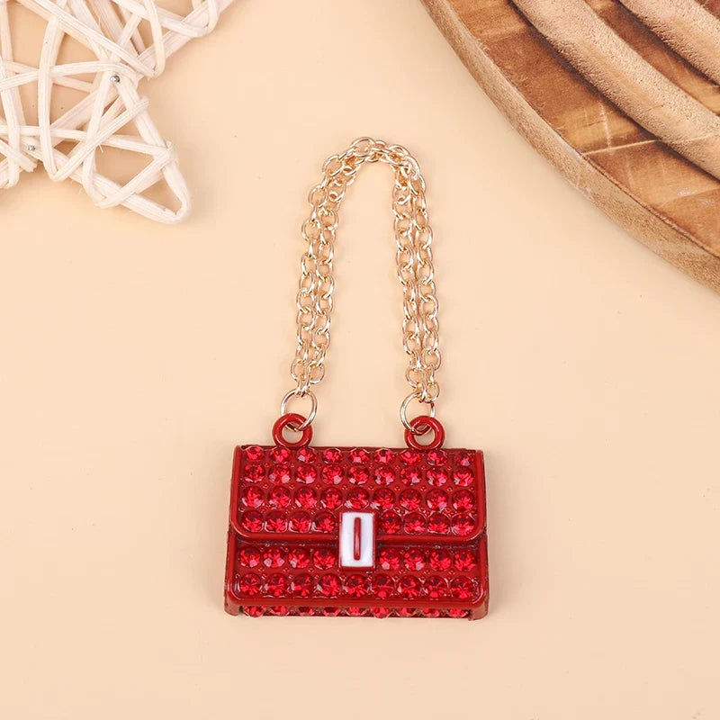 Miniature Handbag with Metal Chain for Dollhouse & Dolls