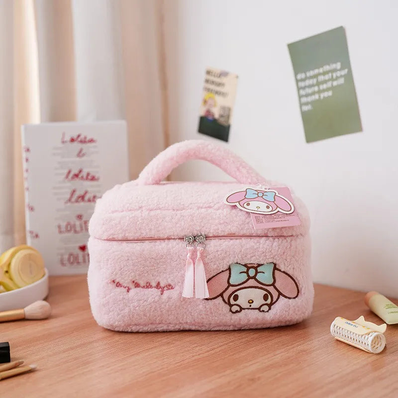 Sanrio Hello Kitty Plush Makeup Bag – Waterproof Cosmetic Pouch