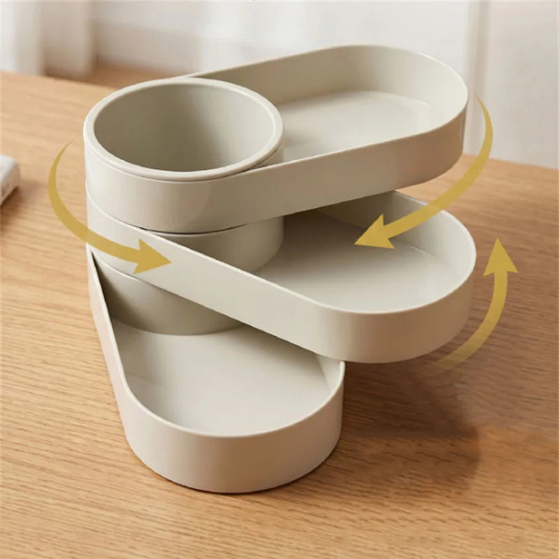 Rotating Multi-Layer Makeup Brush Organizer & Storage Box