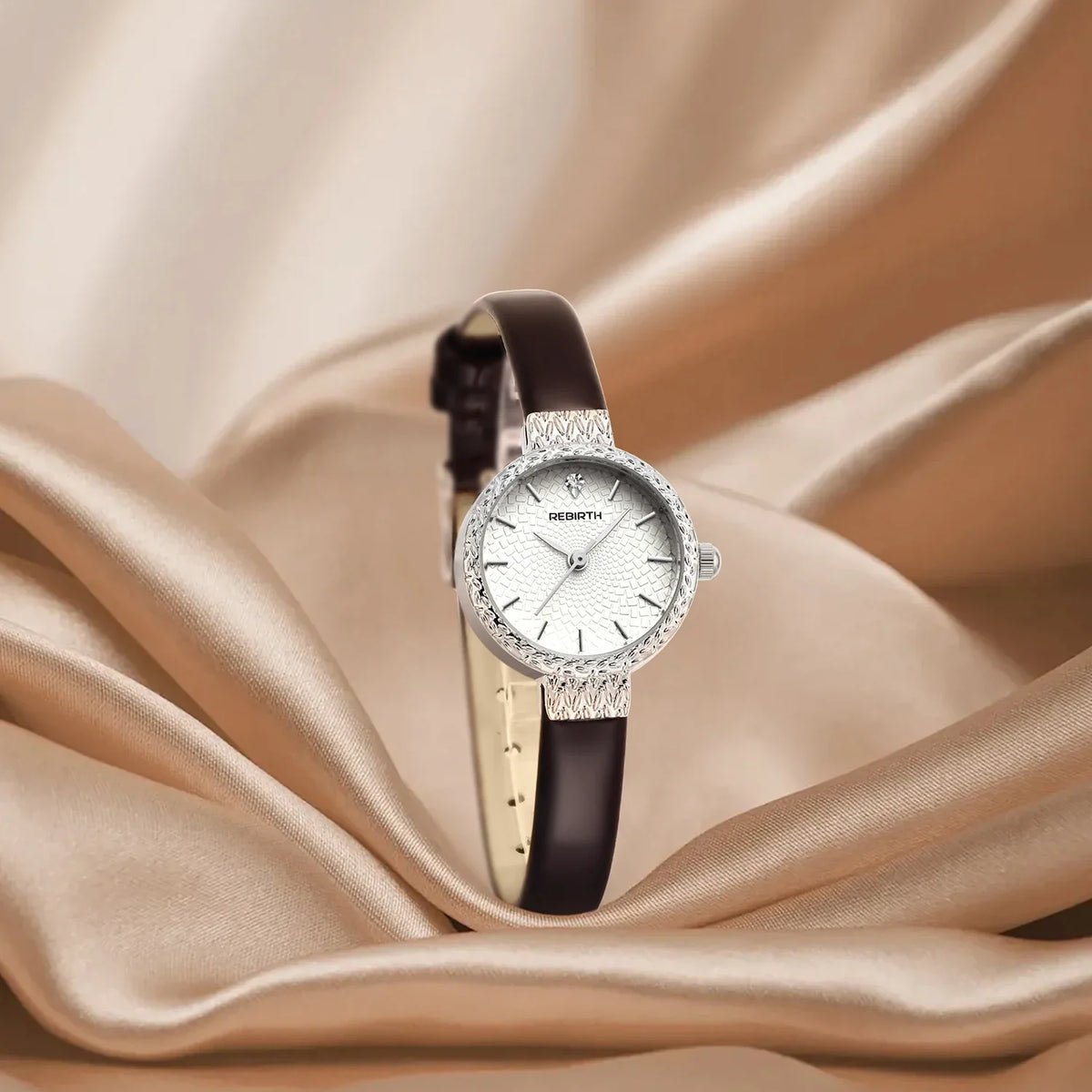 Roman Scale Quartz Watch – Leather Band, Water Resistant