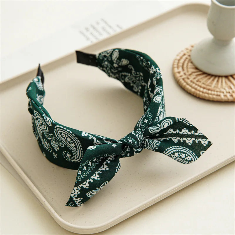Paisley Knotted Turban Headband – Boho Hair Wrap for Women