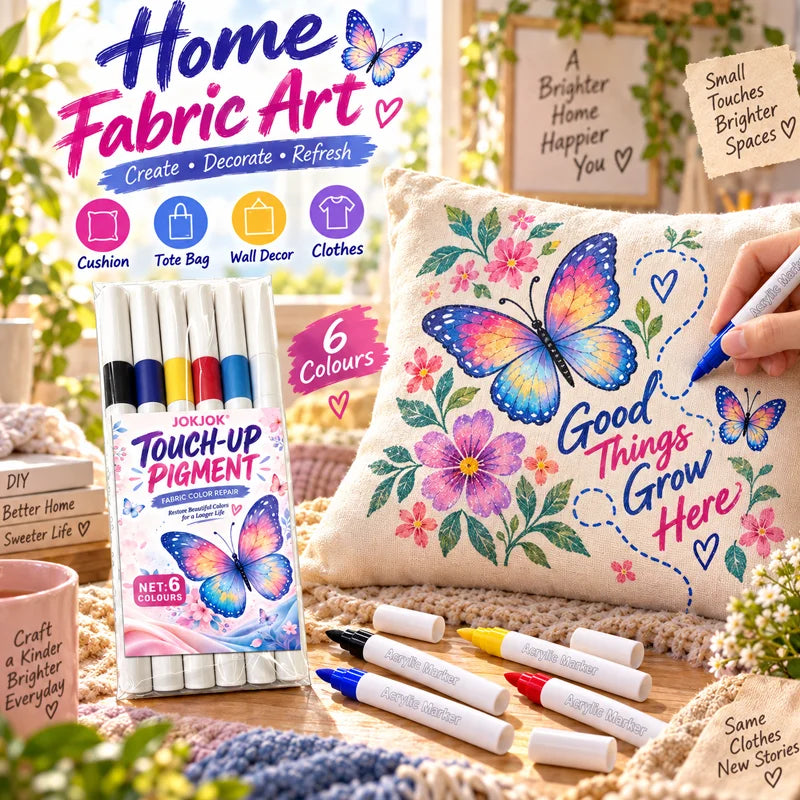 6-Color Acrylic Marker Set – Water-Based Quick-Dry Art Pens