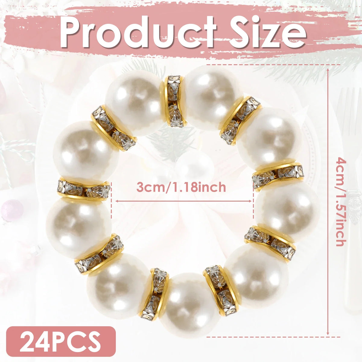 Pearl Napkin Rings – Elegant Elastic Serviette Holders 24/120 Pcs
