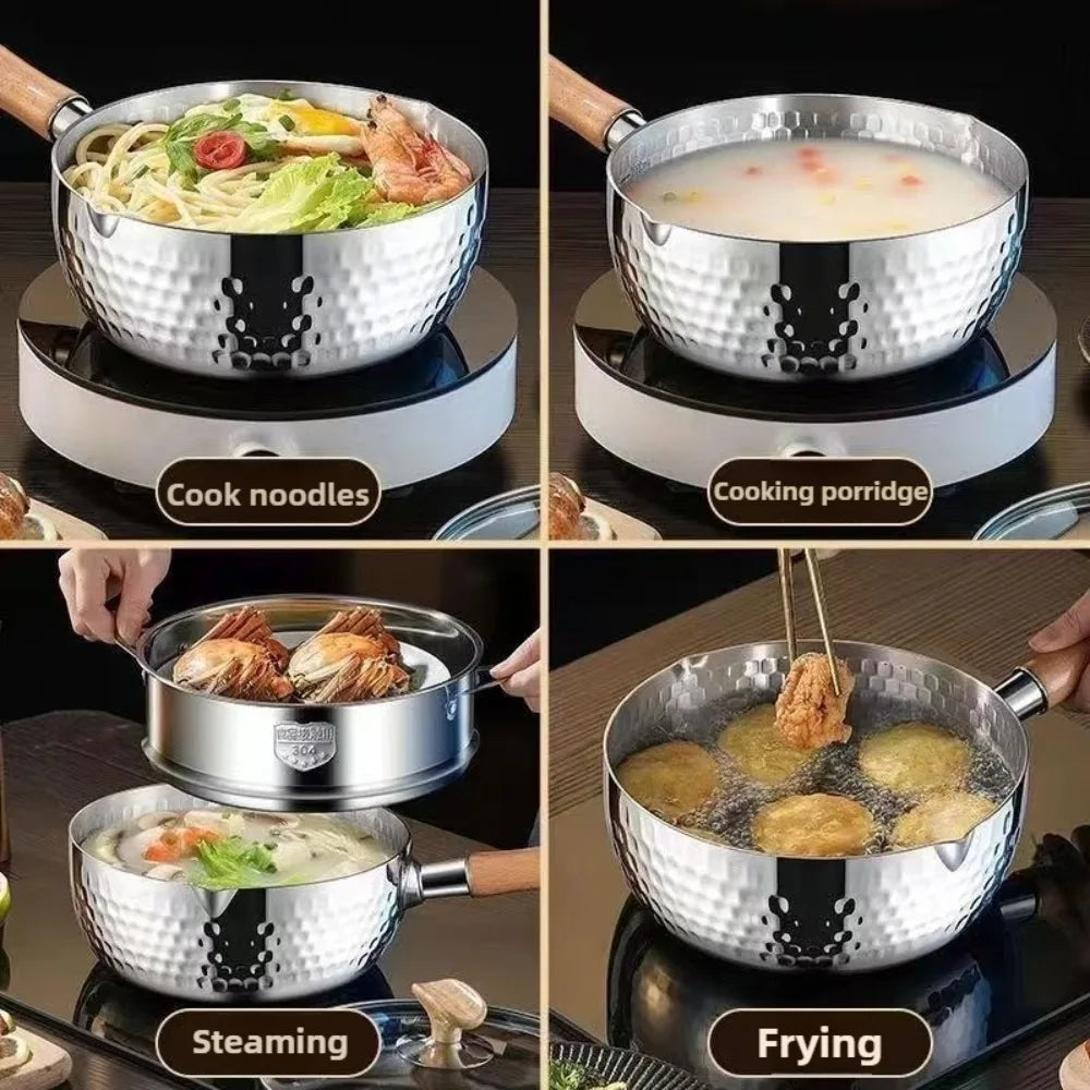 FEB.WIND Yukihira Stainless Steel Saucepan with Lid & Hook