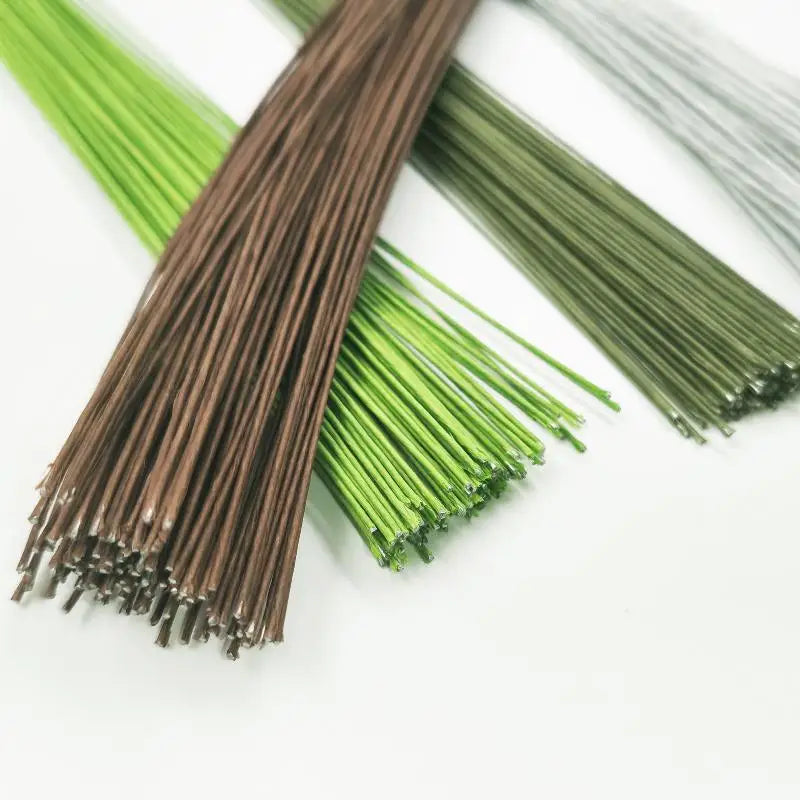 100Pcs 40cm Artificial Floral Wire Stems for DIY Wedding Decor