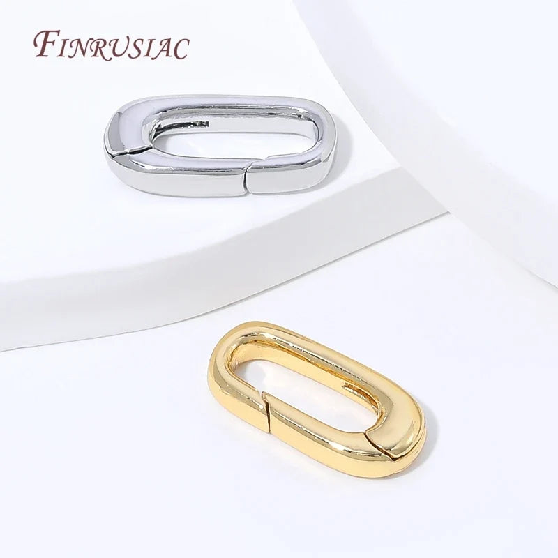18K Gold Plated Oval Spring Clasp | DIY Jewelry Connector