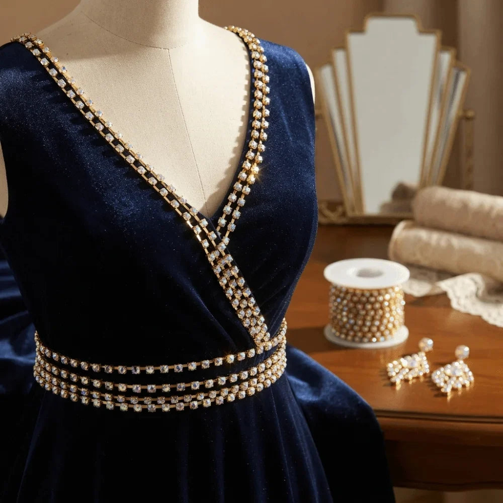 SS16 4mm Crystal Rhinestone Cup Chain Trim 10 Yards DIY