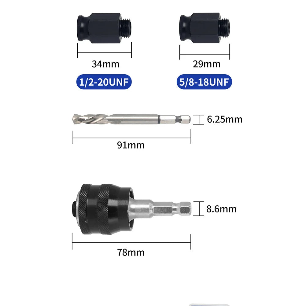 DAZZLEEX Hole Saw Kit – Self-Locking Extension Rod for Wood