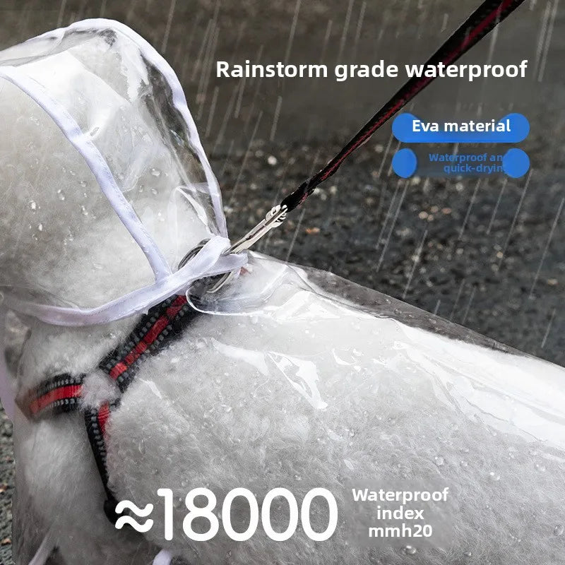 Transparent Waterproof Dog Raincoat – 7 Sizes | Nixie